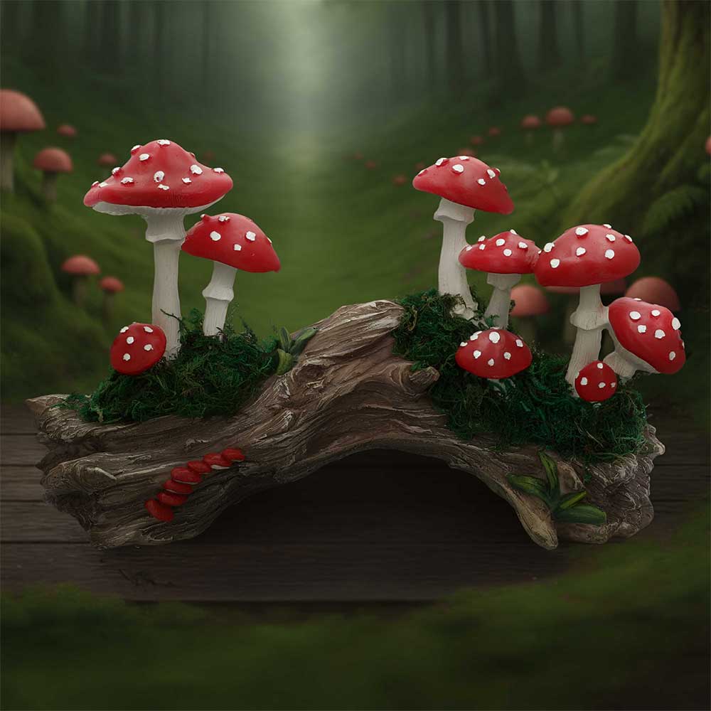 Toadstool Trunk Resin Statue 23.7cm 7