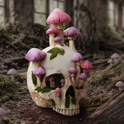 Sporebound Skull Figurine with Mushrooms 29.5cm 7