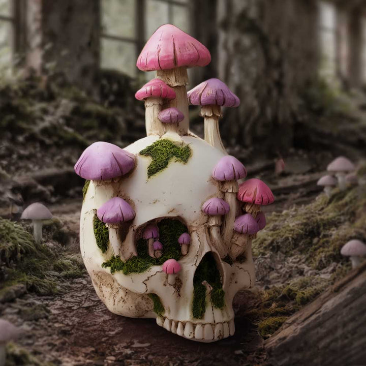 Sporebound Skull Figurine with Mushrooms 29.5cm