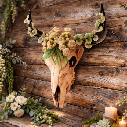 Floral Crown Skull Ornament 27.5cm 4