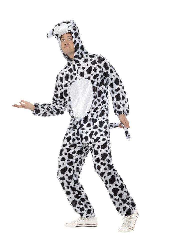 Dalmatian Costume Adult White Black Jumpsuit