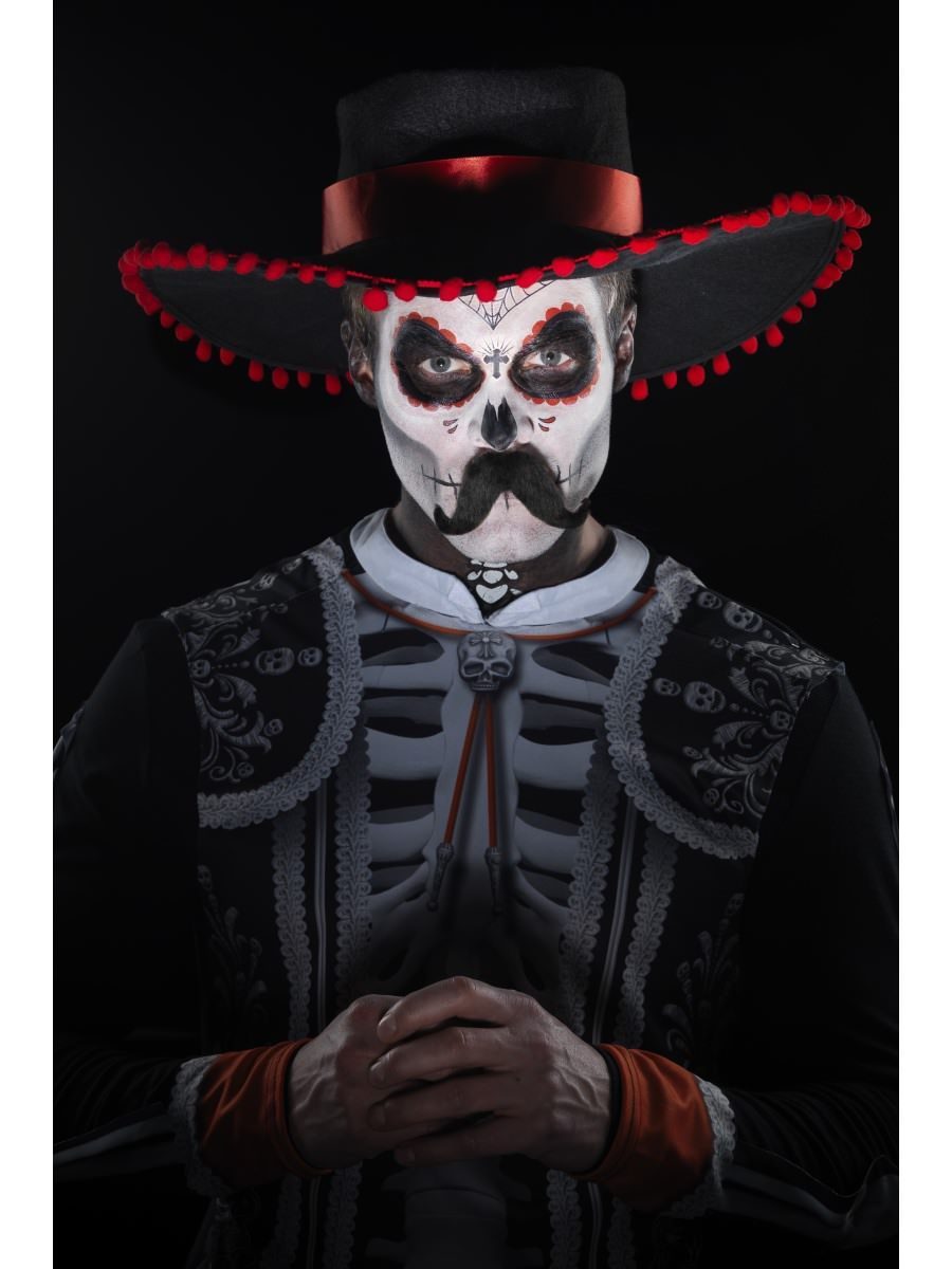 Day Of The Dead Senor Bones Make Up Kit Grease Transfers Face Paint Crayon Tash Applicators 4