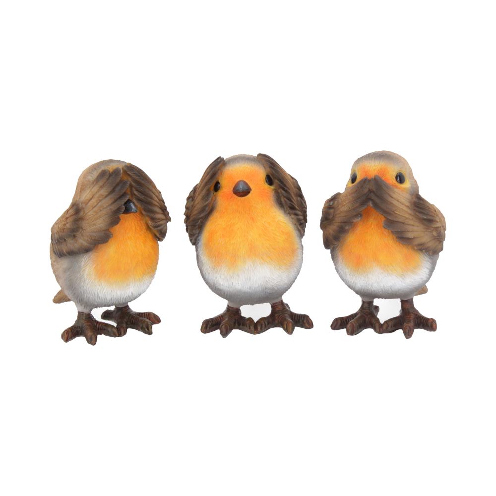 Three Wise Robin Figurines 8cm Robins 1