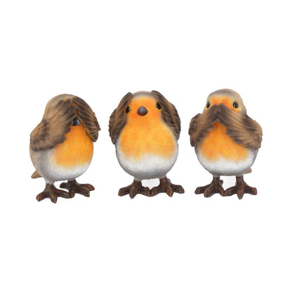 Three Wise Robin Figurines 8cm Robins 1