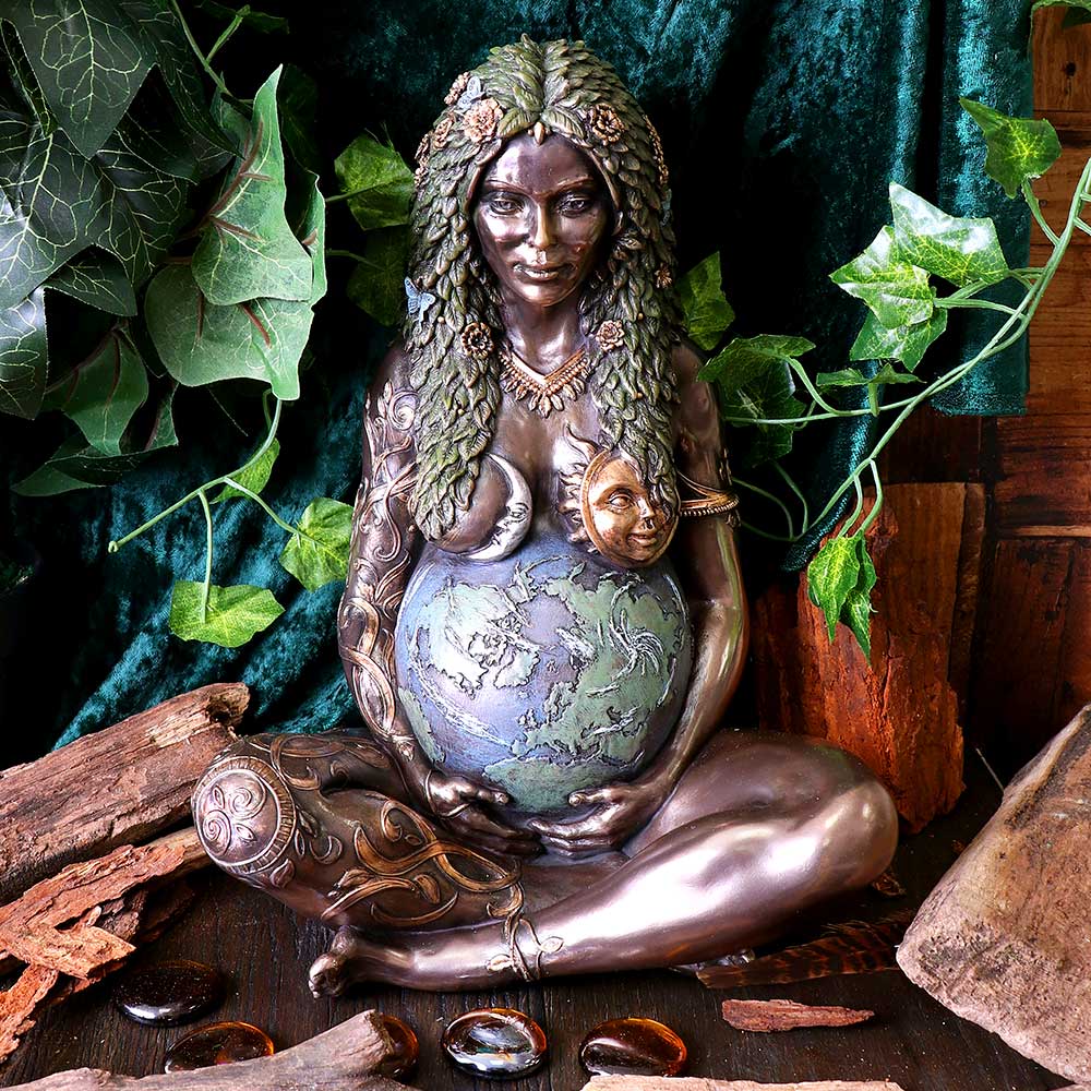 Ethereal Mother Earth Gaia Art Statue Bronze Figurine 30cm 8