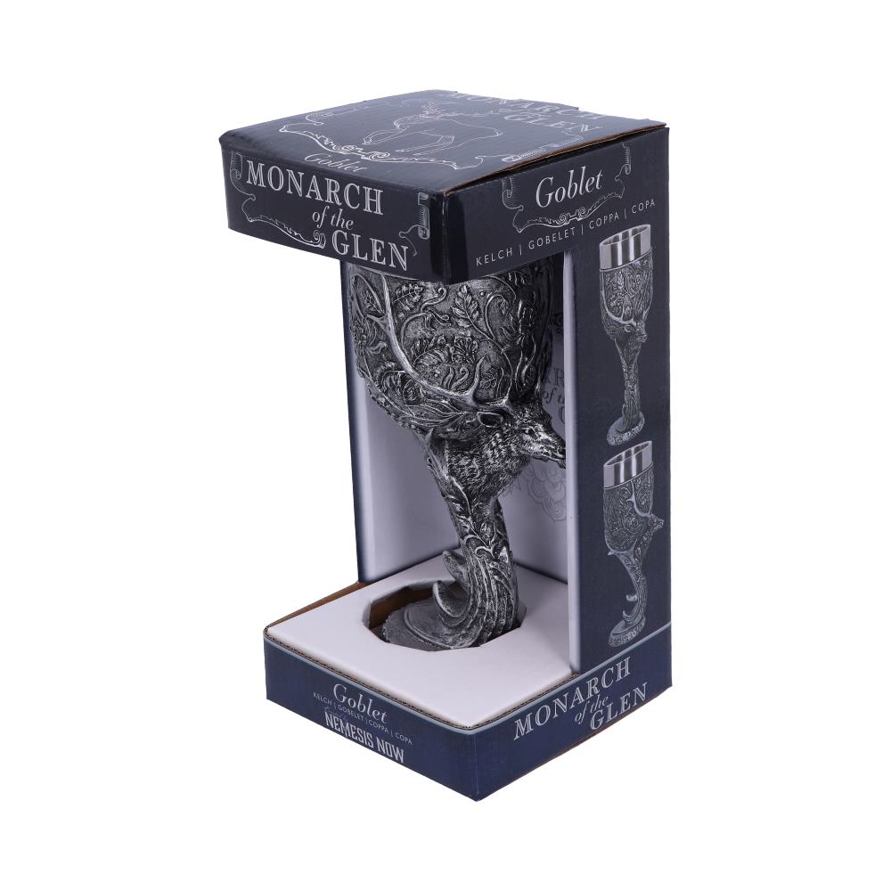 Monarch of the Glen Stags Head Goblet Wine Glass 18cm 7