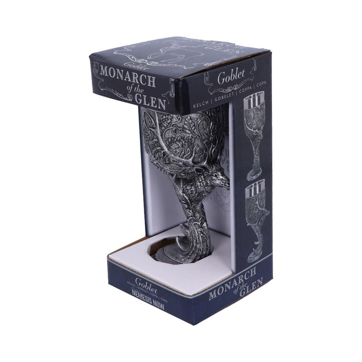 Monarch of the Glen Stags Head Goblet Wine Glass 18cm 7