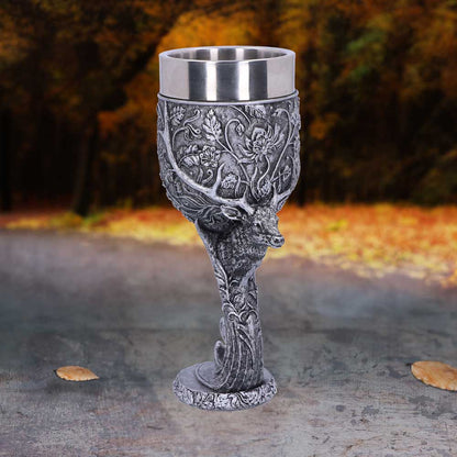 Monarch of the Glen Stags Head Goblet Wine Glass 18cm 8