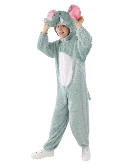 Elephant Costume Kids Grey Jumpsuit with Hood 2
