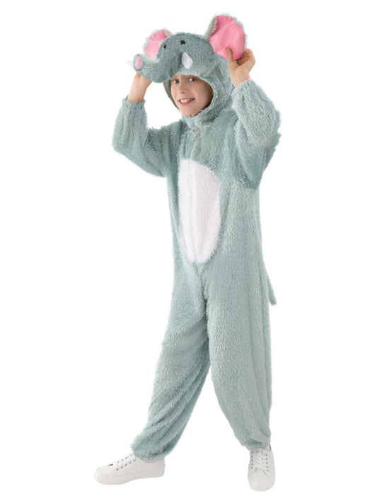 Elephant Costume Kids Grey Jumpsuit with Hood 2