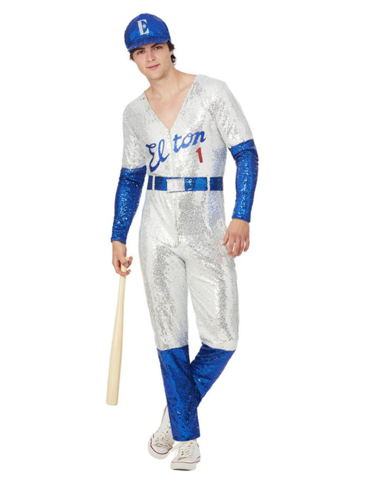 Elton John Sequin Baseball Costume for Adults