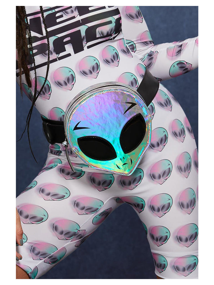 Alien Face Bum Bag Holographic Effect