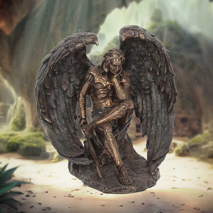 Bronzed Lucifer The Fallen Angel Religious Figurine 16.5cm Bronze Resin Statue 7