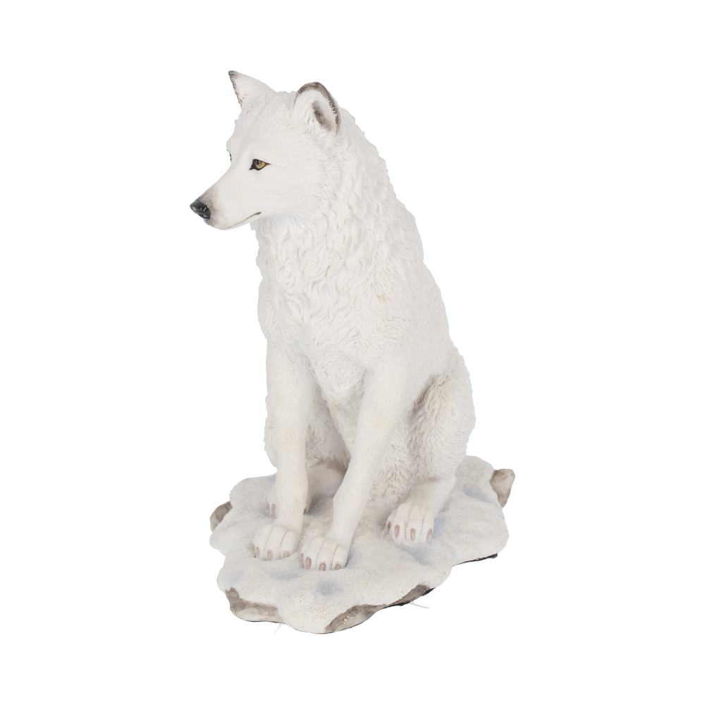 White Ghost Wolf Figurine Ornament 19.5cm 2