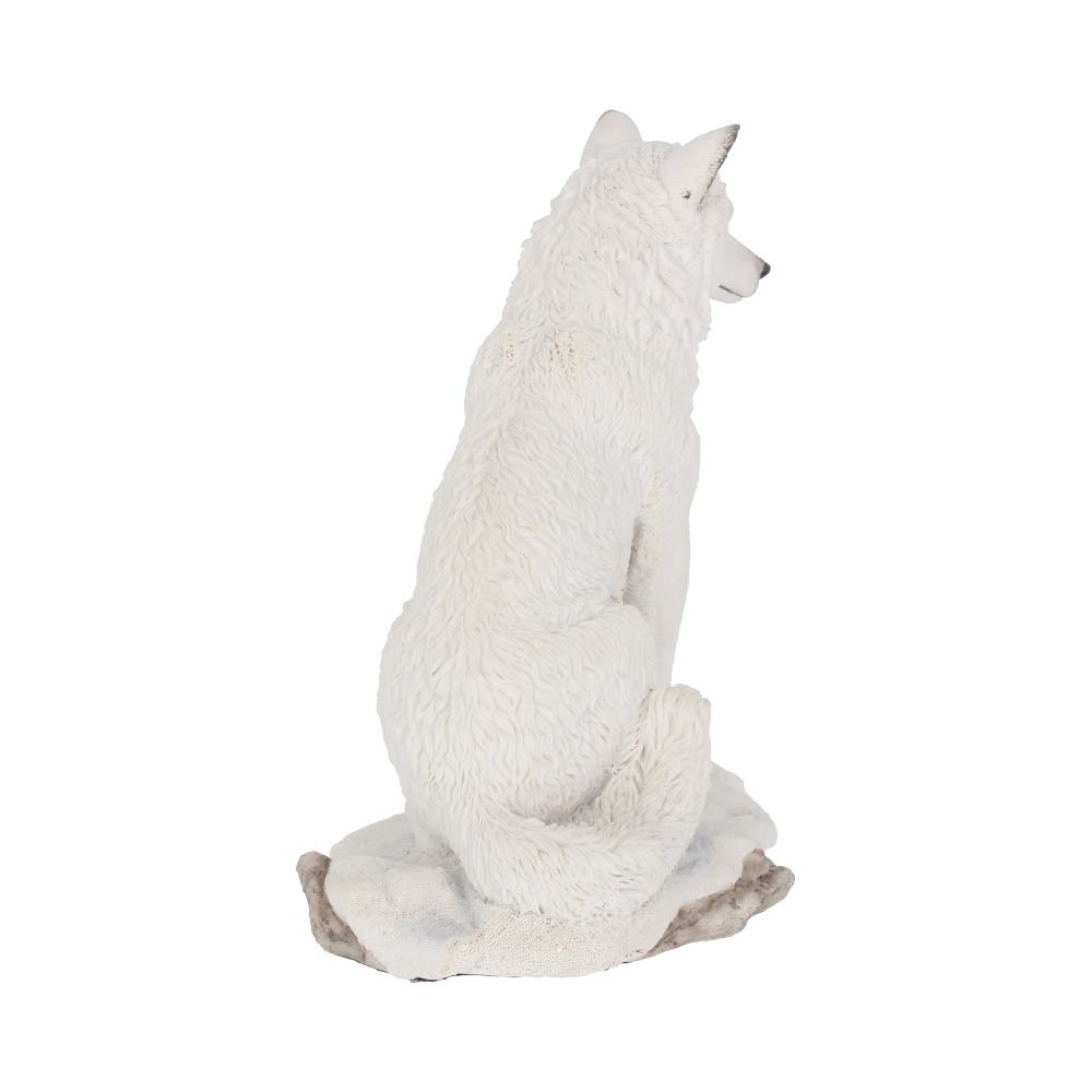 White Ghost Wolf Figurine Ornament 19.5cm 5