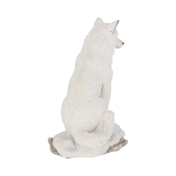 White Ghost Wolf Figurine Ornament 19.5cm 5