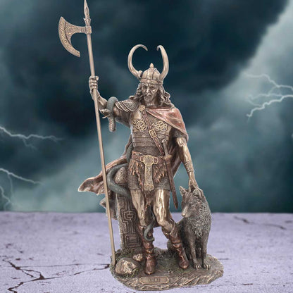 Bronzed Loki Norse Trickster God Figurine 35cm 7