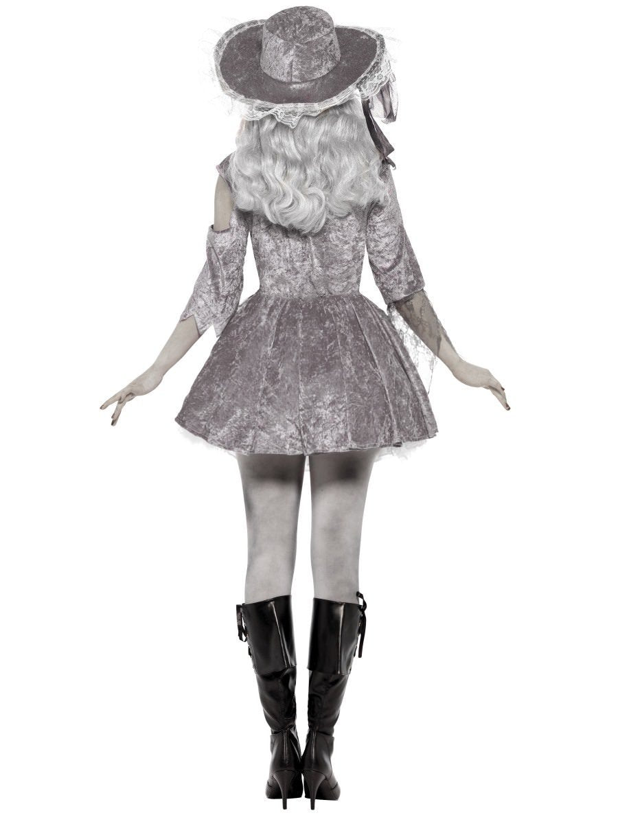 Ghost Ship Pirate Treasure Costume Adult White Grey Dress Hat 3