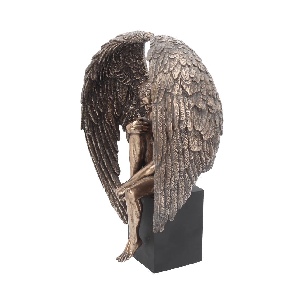 Bronzed Religious Contemplative Angels Reflection Bronze Figurine 26cm 2