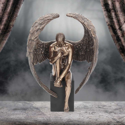 Bronzed Religious Contemplative Angels Reflection Bronze Figurine 26cm 7