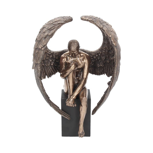 Bronzed Religious Contemplative Angels Reflection Bronze Figurine 26cm 1