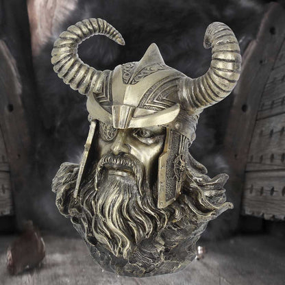 Bronze Odin Norse Viking God Bust 21.5cm 7