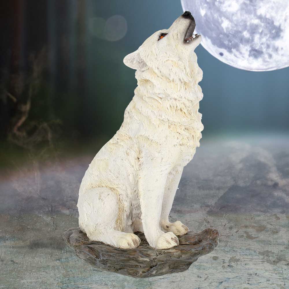 Storms Cry Howling White Wolf Figure 20cm 7