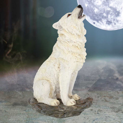 Storms Cry Howling White Wolf Figure 20cm 7
