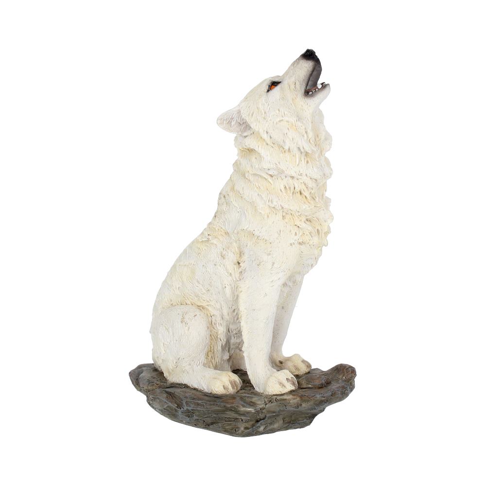 Storms Cry Howling White Wolf Figure 20cm 1