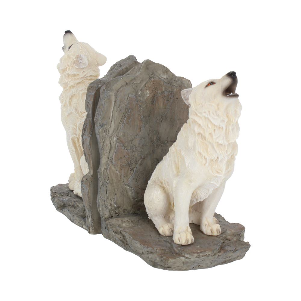 Wardens of the North White Wolf Bookends 20.3cm 2