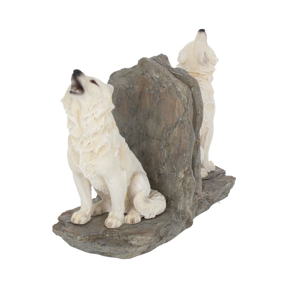 Wardens of the North White Wolf Bookends 20.3cm 3