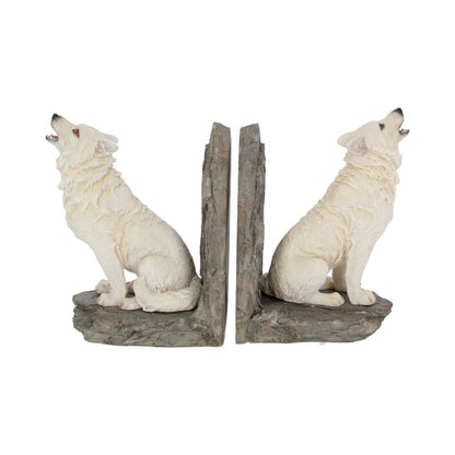 Wardens of the North White Wolf Bookends 20.3cm 4