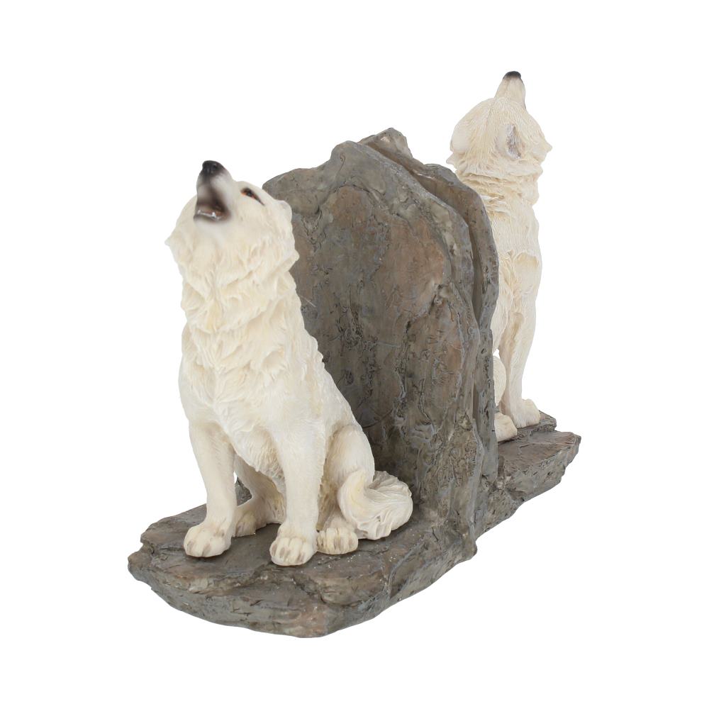 Wardens of the North White Wolf Bookends 20.3cm 6