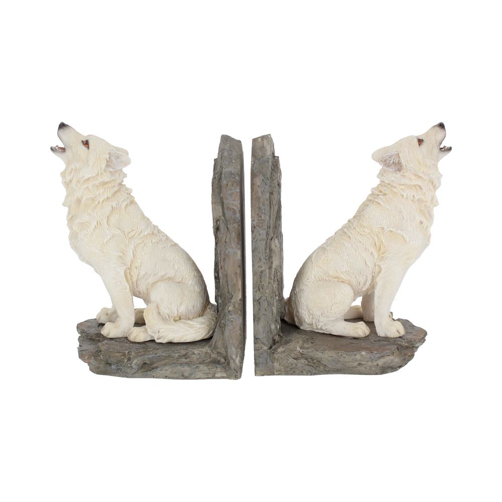 Wardens of the North White Wolf Bookends 20.3cm 1