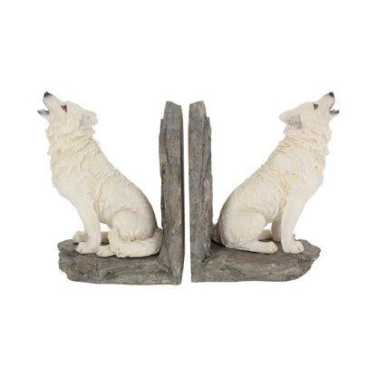 Wardens of the North White Wolf Bookends 20.3cm 1
