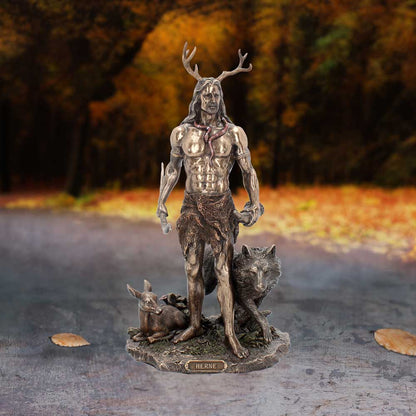 Herne and Animals Folklore Bronzed Figurine 30cm 7