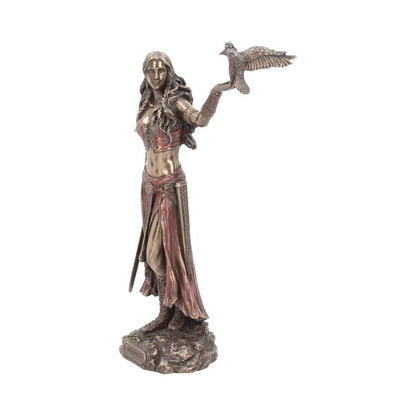 Morrigan and Crow Figurine Bronze Ornament 28cm 2