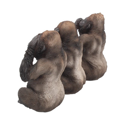 Three Wise Gorillas Figurine Gorilla Ornaments 13cm 3