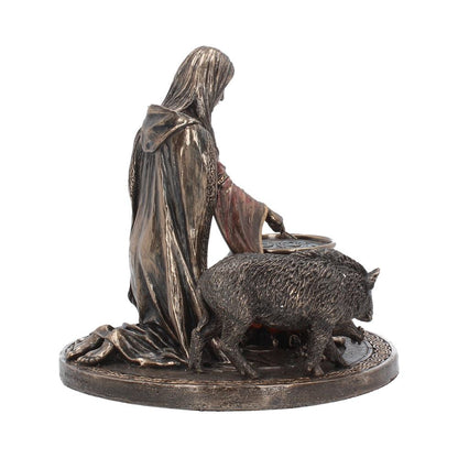 Bronze Welsh Goddess Ceridwen Figurine 17cm 5