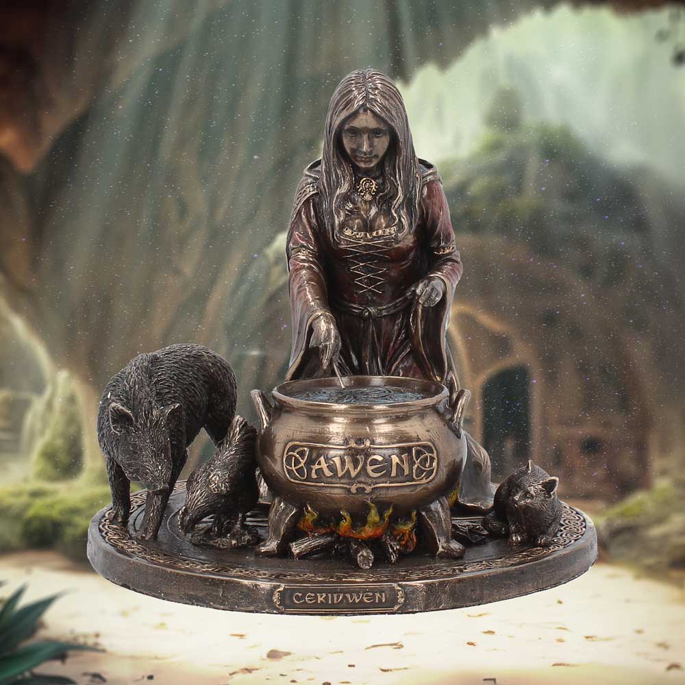 Bronze Welsh Goddess Ceridwen Figurine 17cm 7