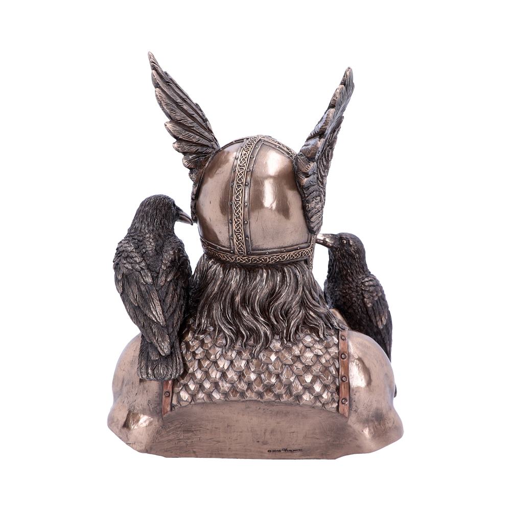 Bronze Odins Messengers Norse God Bust 23cm 3