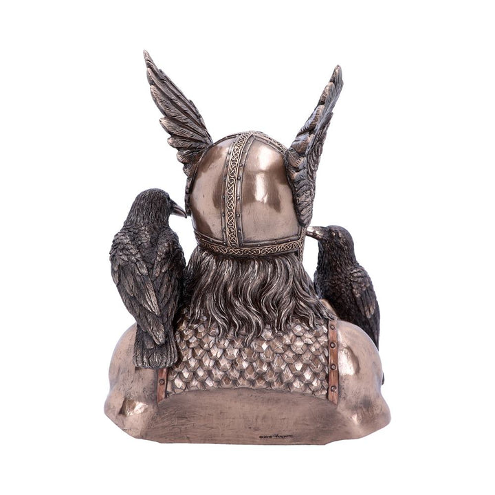 Bronze Odins Messengers Norse God Bust 23cm 3