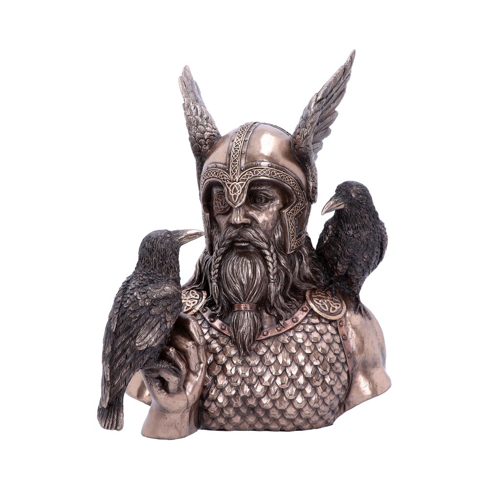Bronze Odins Messengers Norse God Bust 23cm 1
