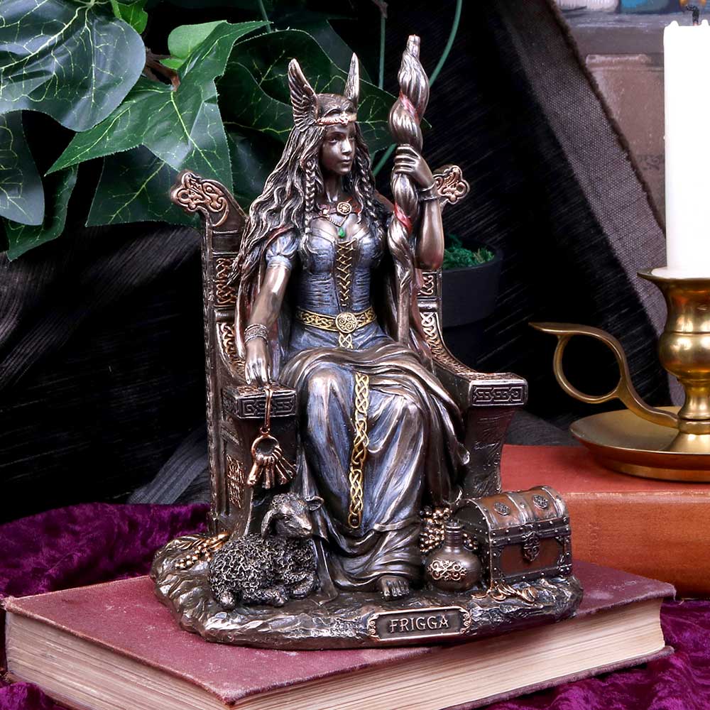 Bronze Frigga Goddess of Wisdom Norse Leader Ornament 19cm 5
