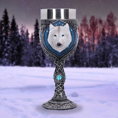 White Winter Ghost Wolf Wine Glass Goblet 19.5cm Drinking Cup 7