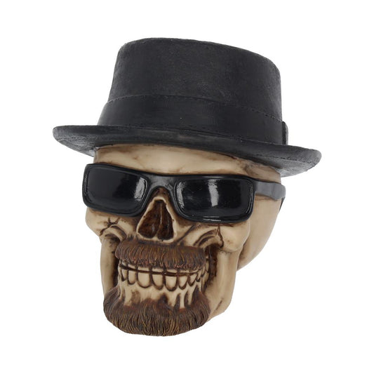 Small Badass Hat and Sunglasses Skull Figurine 14cm 2