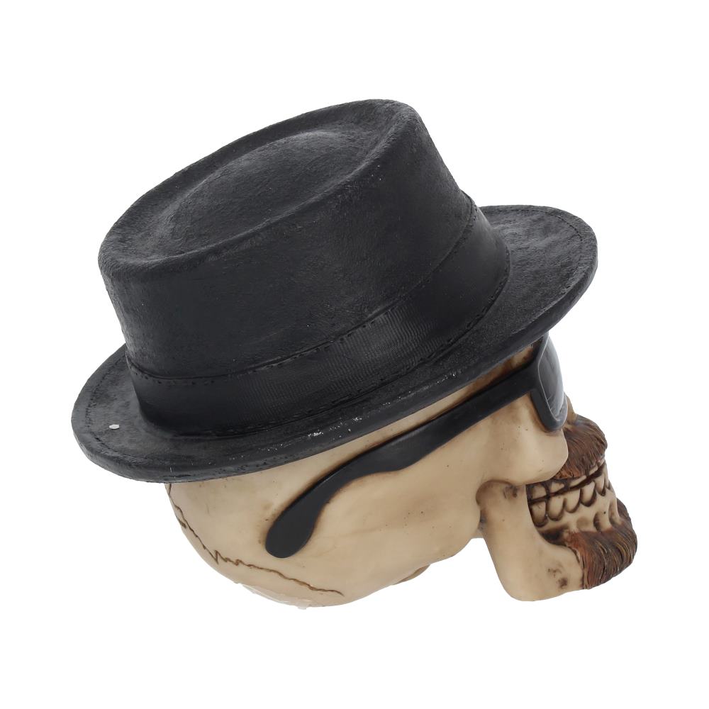 Small Badass Hat and Sunglasses Skull Figurine 14cm 6