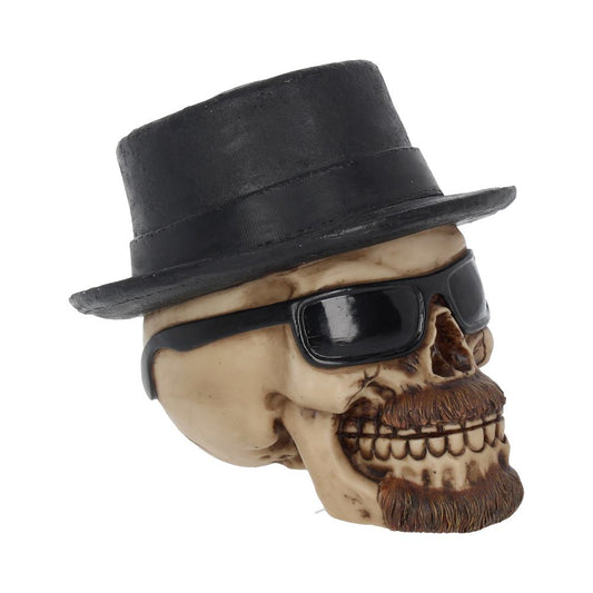 Small Badass Hat and Sunglasses Skull Figurine 14cm 1