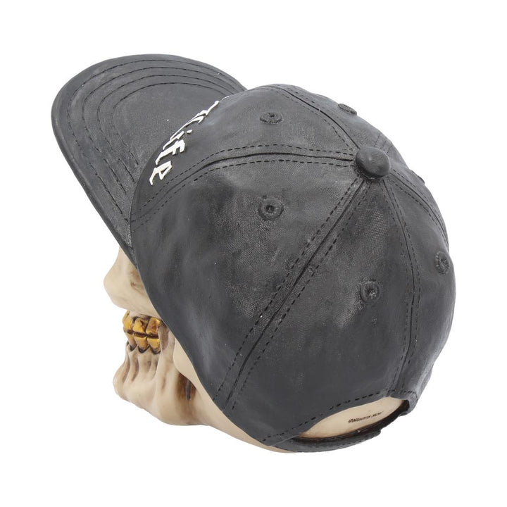 Thug Life Skull with Gold Teeth and Baseball Cap Figurine 15.8cm 4