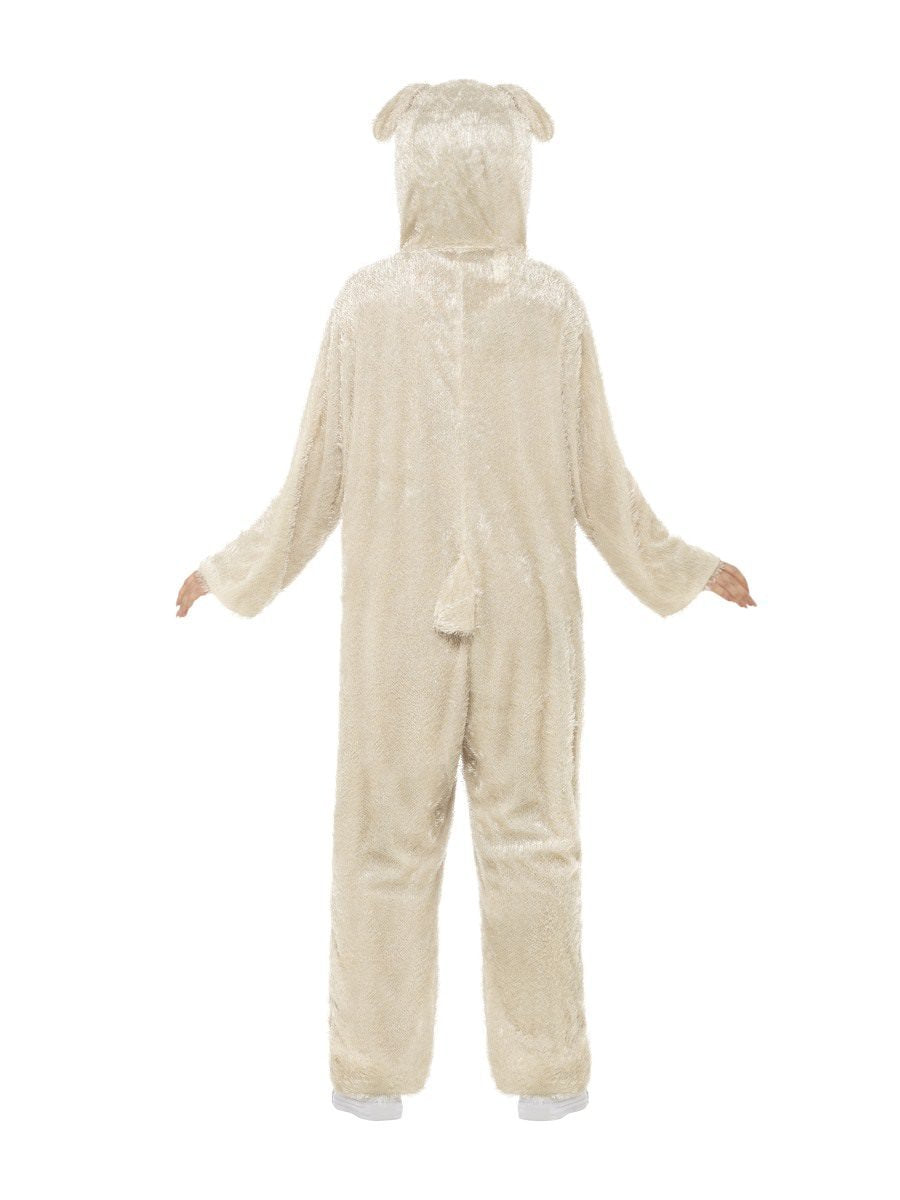 Lamb Costume Adult Beige Jumpsuit with Hood